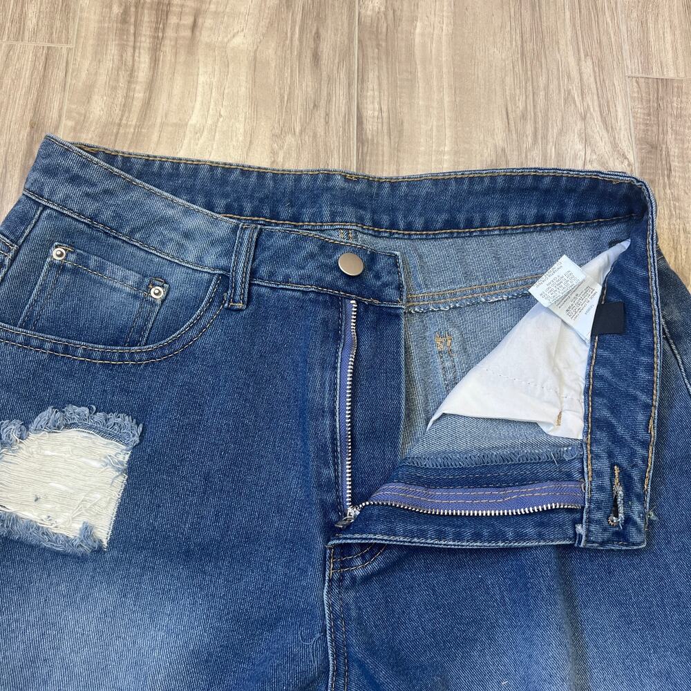 Shein Women's Baggy Distressed Flared Jeans Size W30 - Picture 7 of 9